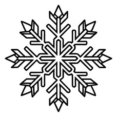 Christmas Winter Snowflake Silhouette Vector on White Background
