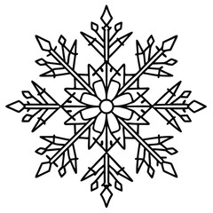 Obraz premium Christmas Winter Snowflake Silhouette Vector on White Background