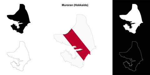 Muroran (Hokkaido) outline map set