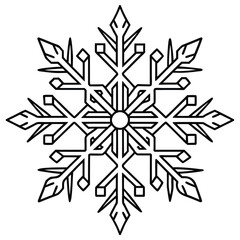 Christmas Winter Snowflake Silhouette Vector on White Background