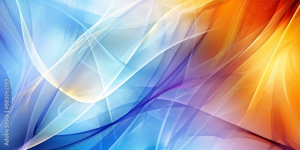 Poster Abstract gradient design with colorful waves and flowing light, showcasing modern and vibrant aesthetic in a sleek, fluid composition