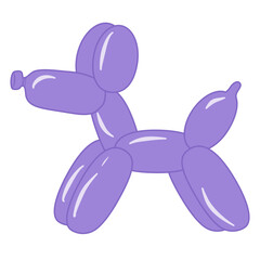 Palloncino in lattice modellato a forma di cagnolino - festa - pagliaccio - colore viola chiaro. grafica vettoriale - biglietti di auguri, baby shower, inviti, decorazione, scrapbooking, sublimazione	