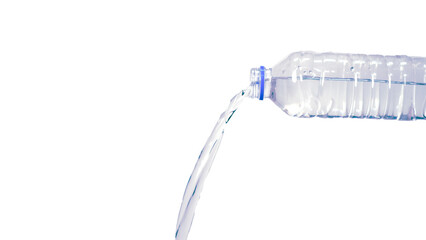 Pouring water from bottle, Recycled plastic water bottle - ecology
