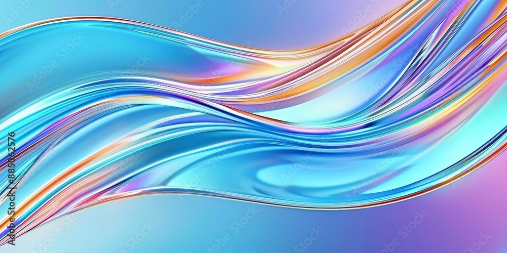 Poster Abstract gradient design with colorful waves and flowing light, showcasing modern and vibrant aesthetic in a sleek, fluid composition