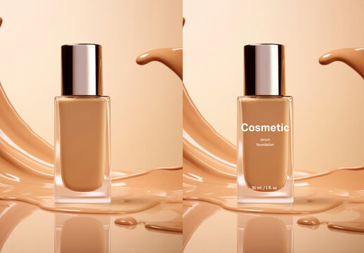 Product Makeup Bottle Mockup With Generative AI
