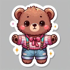 Obraz premium teddy bear sticker on transparent background