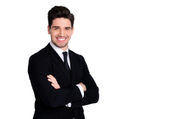 Portrait of independent lawyer ready for work project feel content glad  ceo specialist  successful leader leadership enjoy excited have fun wear modern classic clothing isolated on grey outfit