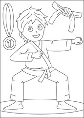 bjj martial arts coloring book page
