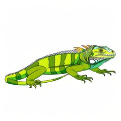 Obraz premium A vector illustration of an iguana, isolated on a white background, promoting wildlife appreciation