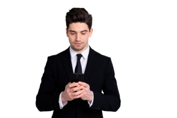 Portrait handome youth representative colleague entrepreneur seracin gnews have communication information  decide solve wrokplace problems think thoughtful isolated midern clothes silver background