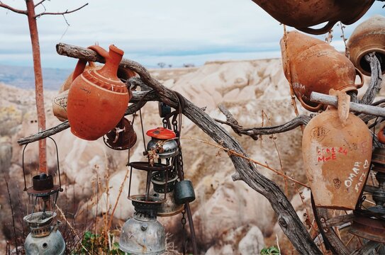 Landscape with traditional handicrafts in Turkey
