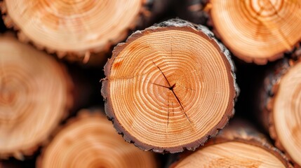 Naklejka premium Community economy benefits from tree cutting, timber valuation and wood export, focus cover all object