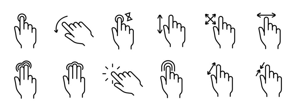 Touch pad icon. Index finger, doubleclick, decrease, increase, turn, rotation, approximation, press, Scrolling, click, arrow, sensor, turn. Zoom in, move, response time, x2