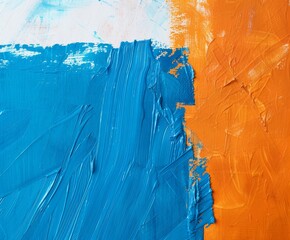 Abstract background wallpaper, Blue and Orange Painting Texture Background, Close-up with color blocks. painting texture background with oil brushstrokes, pallet knife paint overlapping layers