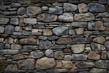 Fototapeta premium Processed collage of old medieval stone wall texture in daylight. Background for banner