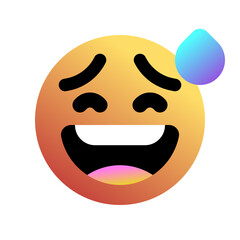 Obraz premium Editable sweat smile, awkward expression emoticon vector icon. Part of a big icon set family. Part of a big icon set family. Perfect for web and app interfaces, presentations, infographics, etc
