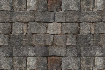 Fototapeta premium Processed collage of old street pavement surface texture. Background for banner, backdrop