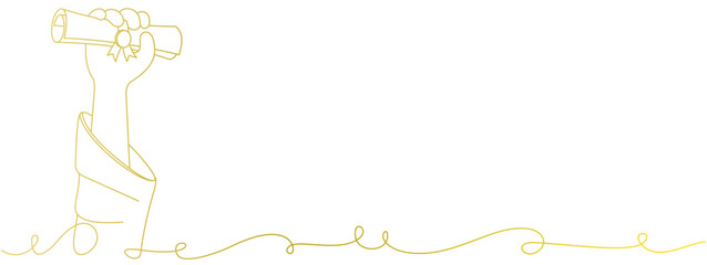 vector illustration of the hand of a student graduating, eps 2