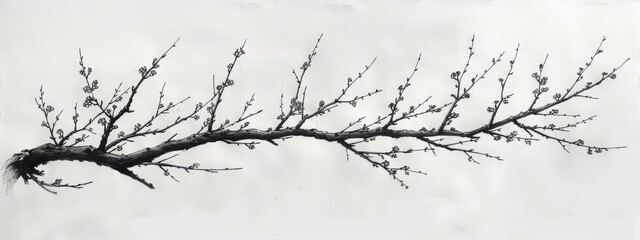 Simple pencil drawing of branches.