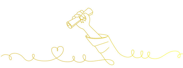 vector illustration of the hand of a student graduating, eps 1