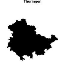 Naklejka premium Thuringen outline map