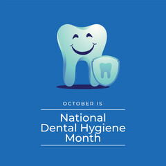 vector graphic of National Dental Hygiene Month ideal for National Dental Hygiene Month celebration.