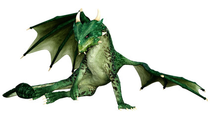 Obraz premium 3D Rendering Fairy Tale Dragon on White