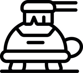 Line art icon of a modern high speed train speeding on its monorail