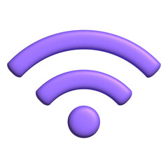 Realistic 3d icon wifi sign purple color design for element