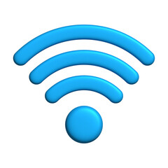 Realistic 3d icon wifi sign blue color design for element