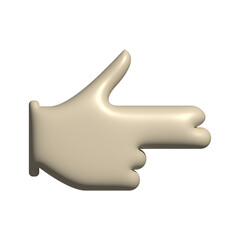 Hand point icon realistic 3d design in cartoon style pointing right