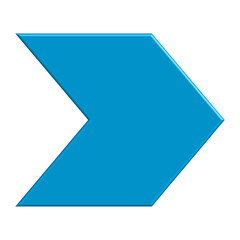 Blue arrow pointing right direction symbol realistic 3d icon design for element