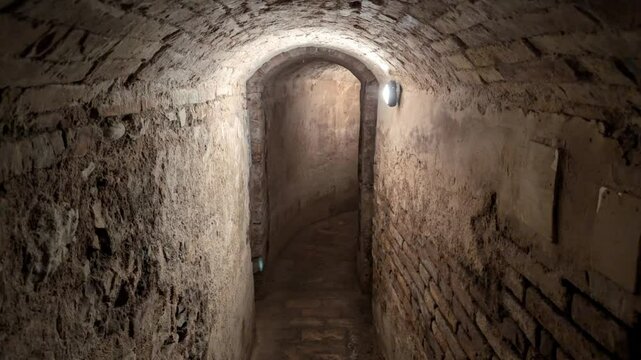 Sotterranei del torrione di Cagli nelle Marche in Italia