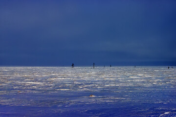 Arctic tundra in winter. Nearby, the Urengoy gas field is a unique gas field, the third largest gas...