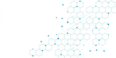 Vectors Hexagon geometric on a white background. Modern technology vector illustration with square grid.