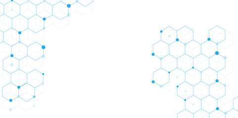 Vectors Digital technology and science background, Abstract futuristic hexagon shape pattern connection in blue technology background.