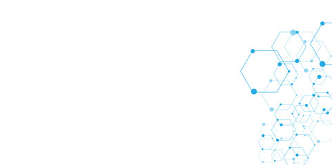 Vector background of hexagon geometric blue pattern.  technology and healthcare medical background.