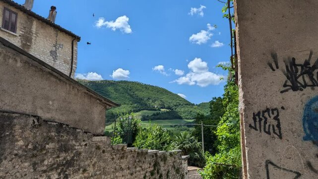 Scorcio a cagli nelle Marche in Italia