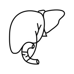 Cholecystectomy line black icon.