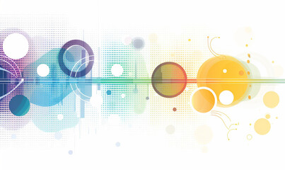 Obraz premium Light background with a gradient of colors, a light strip, circles, simple shapes, straight lines, vector graphics in symmetrical composition