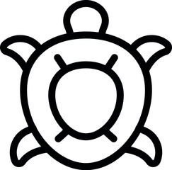 Simple line art icon of a turtle symbolizing the importance of protecting endangered species