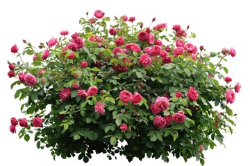 Fototapeta premium Vibrant blooming pink rose bush