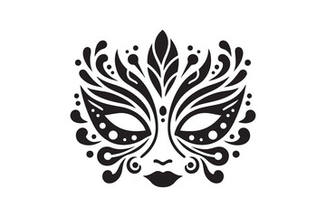 carnival festival mask vector silhouette