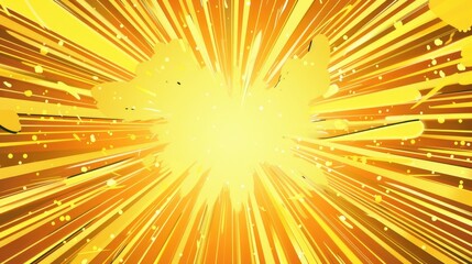 Fototapeta premium Comic-style yellow burst background with vibrant energy, ideal for dynamic visual effects.