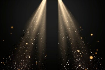 Golden spotlight glitter background