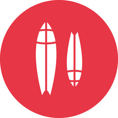 Surfboard glyph circle icon