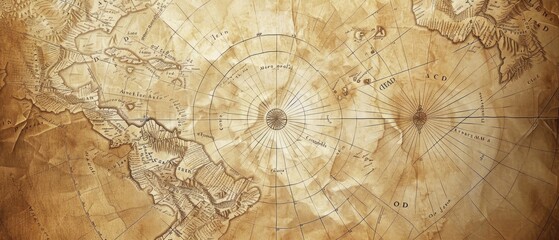 Vintage old sea map background