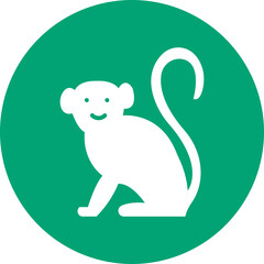 Monkey glyph circle icon