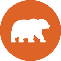 Bear glyph circle icon