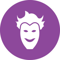 Joker glyph circle icon